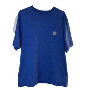 Carhartt Men's Blue Pocket Loose Fit Short Sleeve T-Shirt Size Large #241